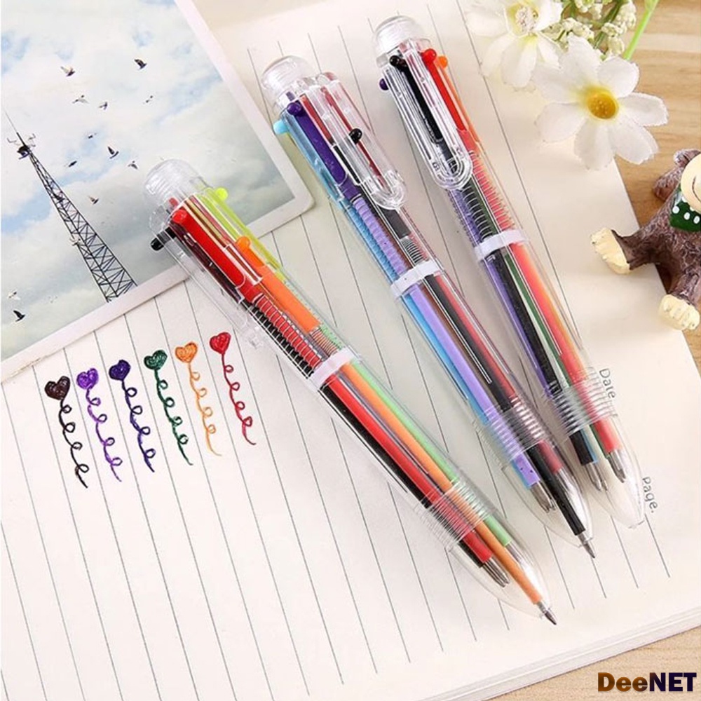 

Pulpen 6 in 1 Pena Bolpoin Multi Warna Warni - Multi-Color