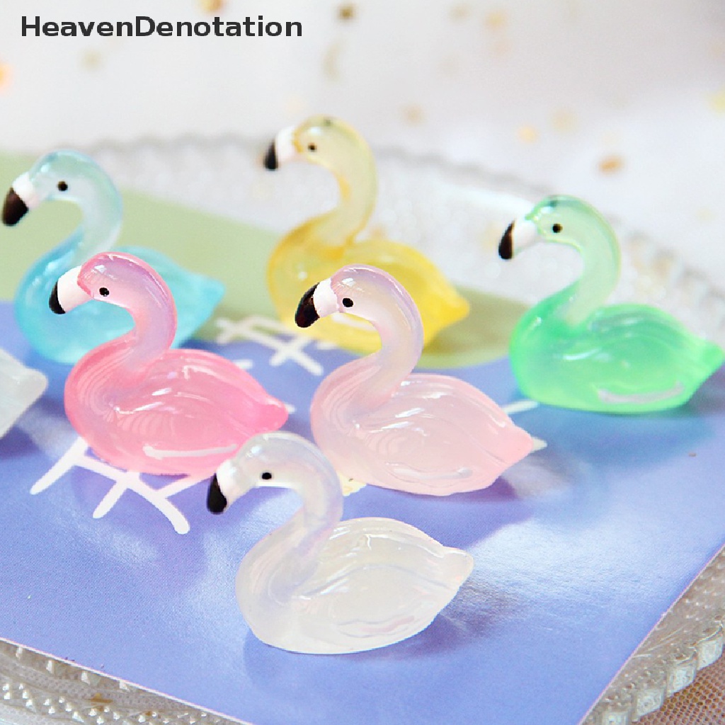 [HeavenDenotation] Mini luminous cygnet Ornamen shoog scene props resin Tiga Dimensi swan HDV