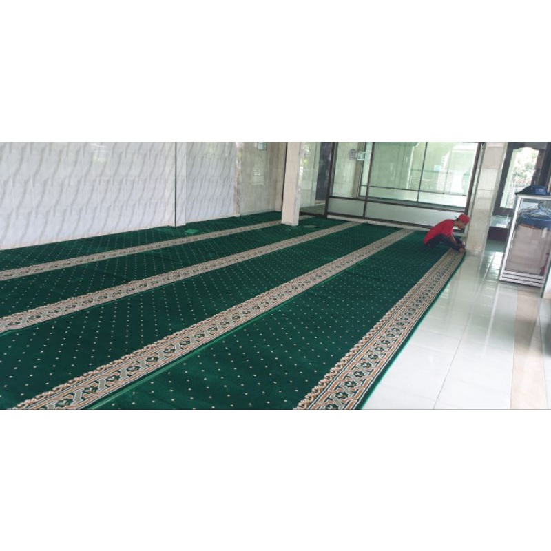 karpet masjid iranshar hijau bintik