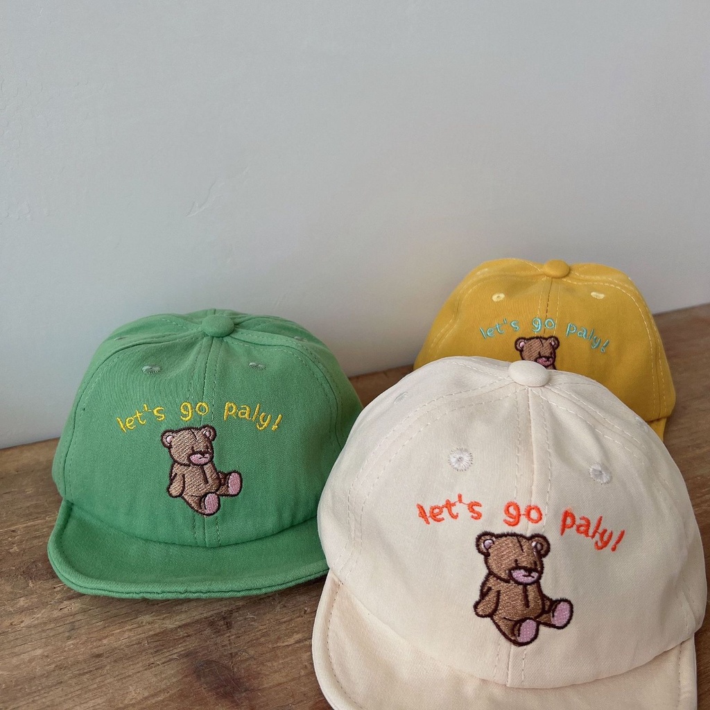 Topi anak unisex usia 0-2 tahun import premium motif PALY BEAR keren