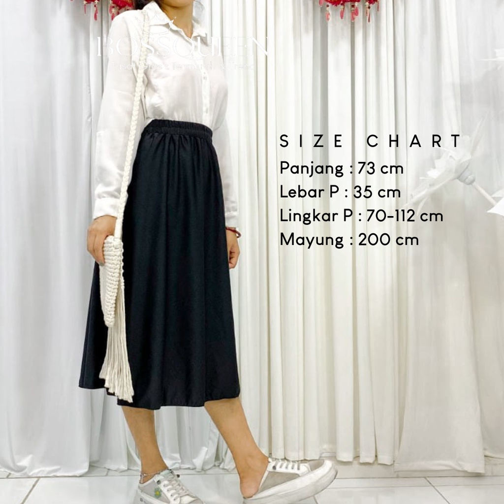 Rok Polos 7/8 - Rok Wanita 7/8 Bahan Premium