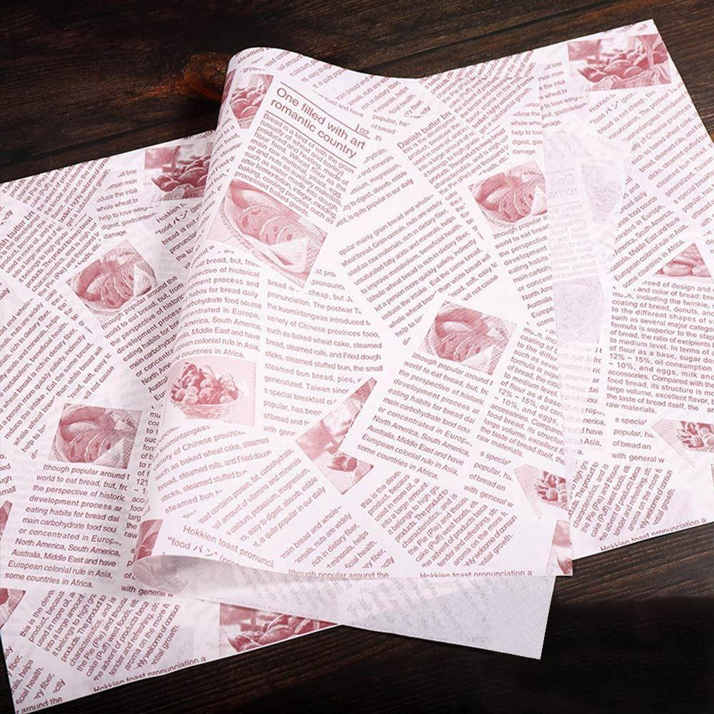 Kertas Kue Anti Minyak Nanas Dekorasi Kue Food Grade Grease Paper Newspaper Style Pembungkus Makanan Anti Lengket Kertas Lilin