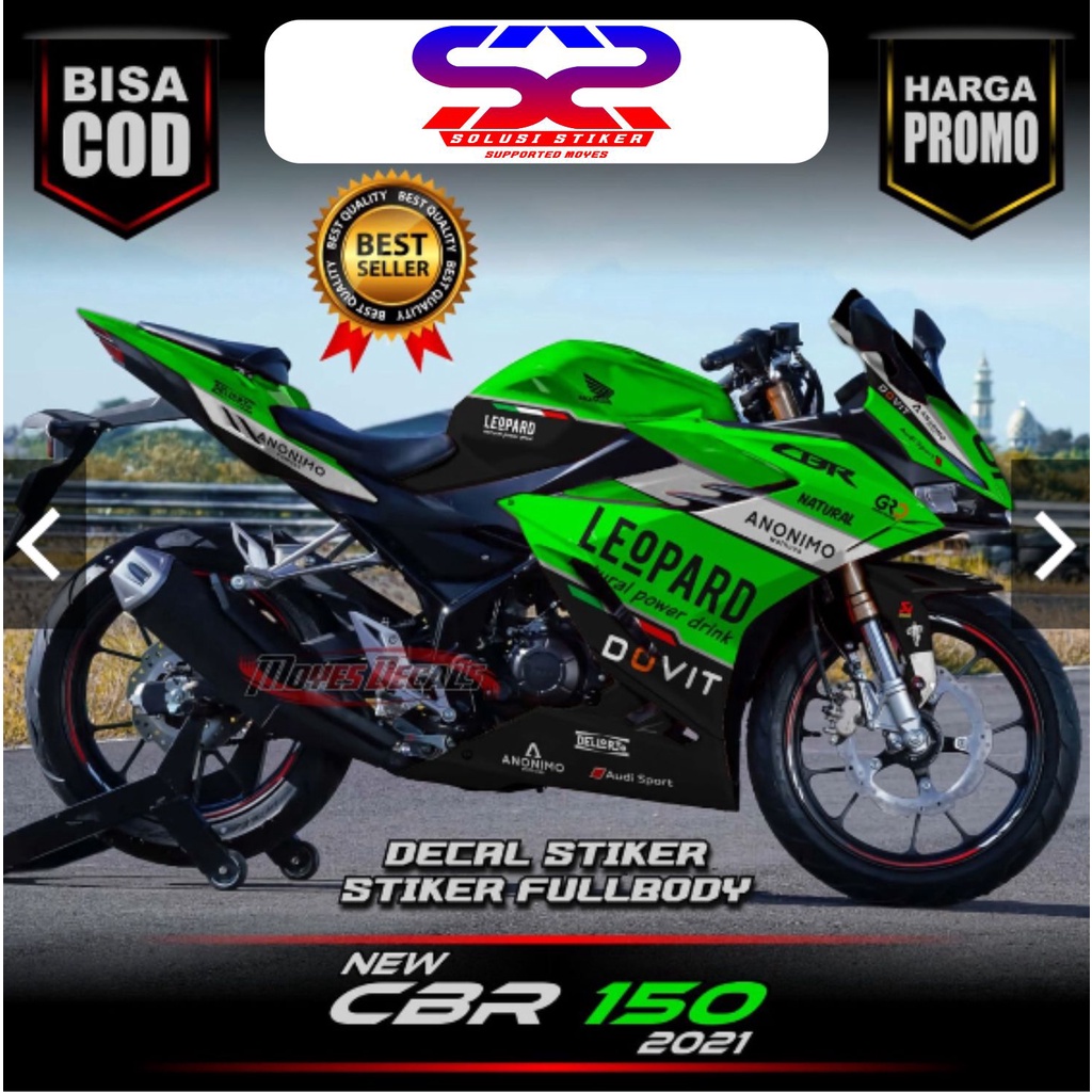 Sticker Decal Variasi New CBR 150 Motif/Leopard Hijau Full Body