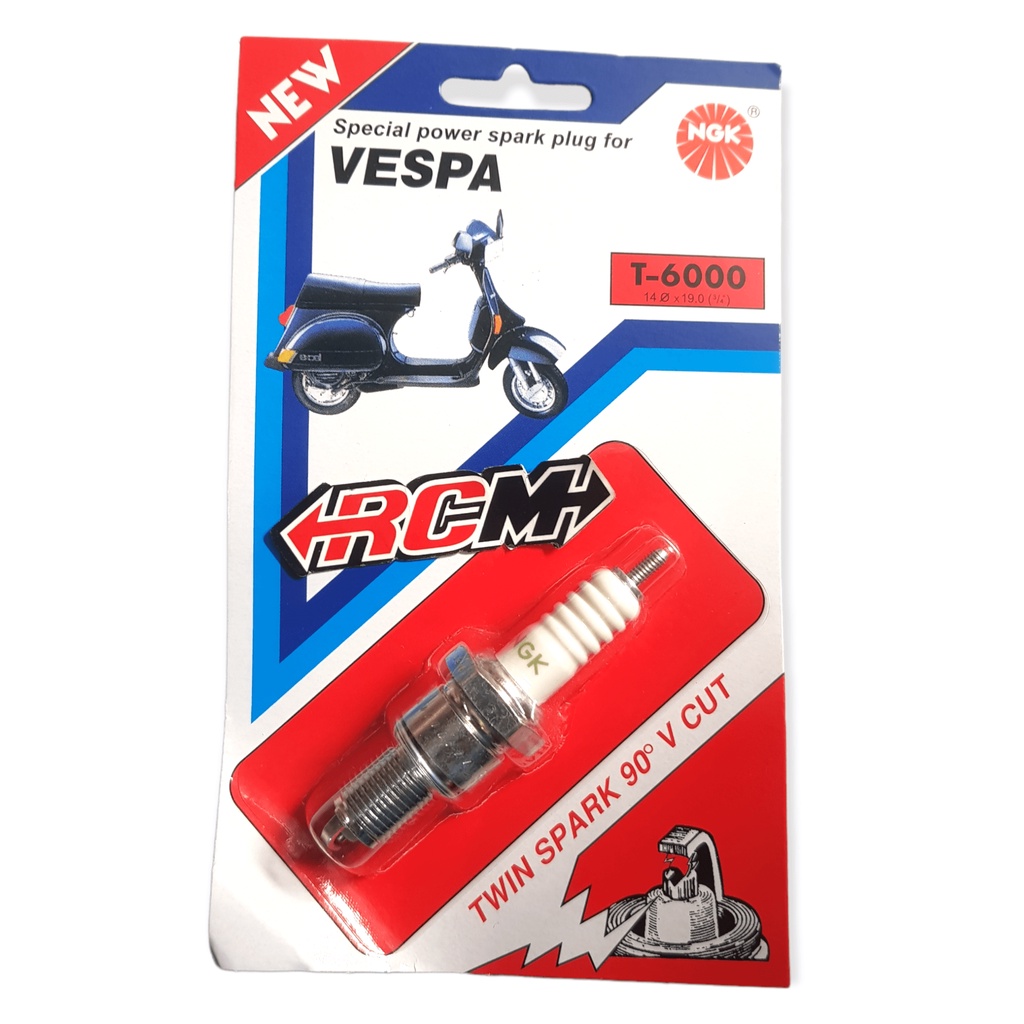 BUSI MOTOR SPECIAL SPESIAL NGK POWER SPARK PLUG DRAT PJG PANJANG PENDEK UNTUK VESPA SPRINT PX PS SUPER EXCLUSIVE EXCEL TWIN SPARK 90 V CUT T-6000 T6000 T 6000 T-5999 T5999 T 5999 ORI ORIGINAL NGK ASLI