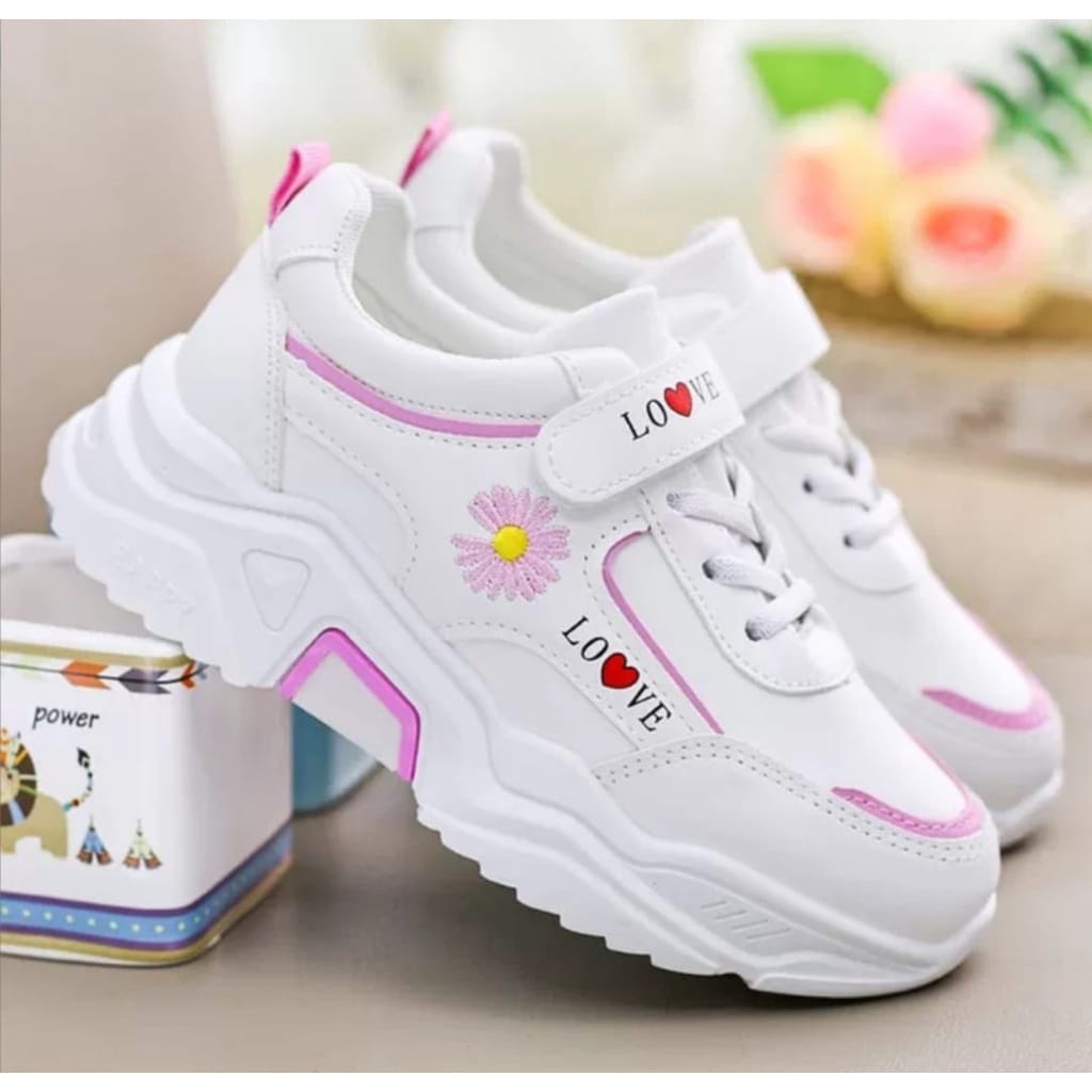 sepatu sneaker anak perempuan bunga
