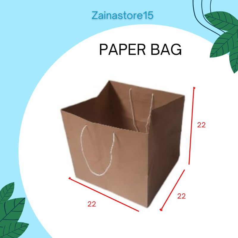 

Paperbag kotak box ukuran 22x22 1pak isi12