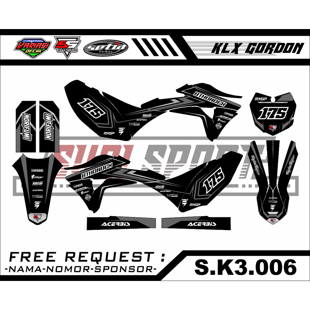 DECAL STIKER KLX 150 GORDON FULL BODY (S.K3.006)