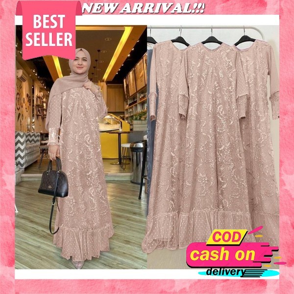 Model Gamis Terbaru 2022 Hitam Polos Simpel Modern Remaja Dress Eticha Wanita Muslim Pesta Elegan Me