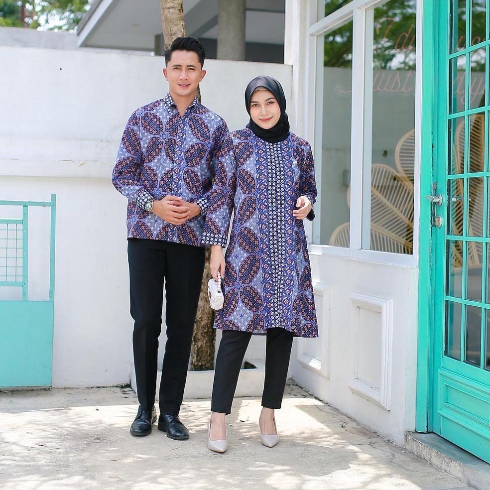 TERLARIS Benang Raja Batik Couple Pria Wanita Motif Kawung Bunga