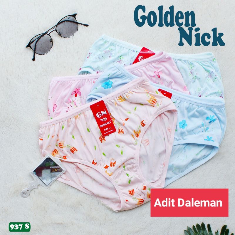 Celana dalam wanita golden nick motif sablon new bahan katun termurah | CD GN 937 jumbo sablon