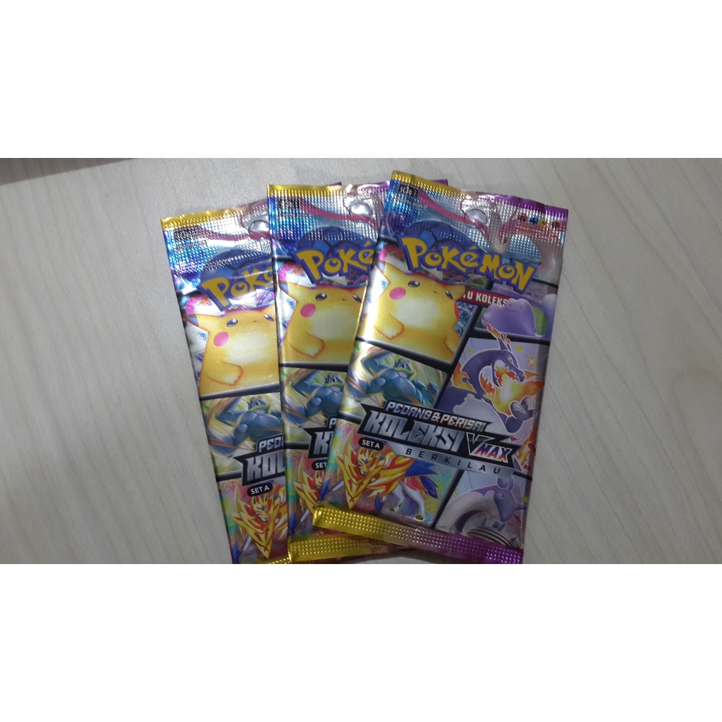 BOOSTER PACK TCG POKEMON INDONESIA EDISI KOLEKSI VMAX BERKILAU SET A