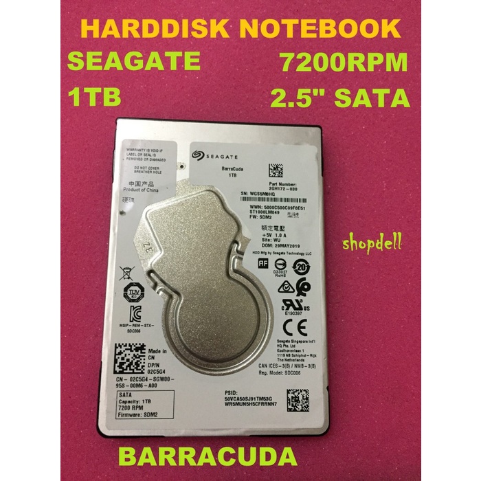 Terlaris Harddisk Notebook Sgt 1Tb 7200Rpm 2.5" Sata - Barracuda Hdd Nb