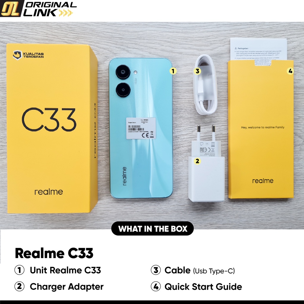 Realme C33 3/32 4/64 RAM 3 4 ROM 32 64 GB 3GB 4GB 32GB 64GB HP Smartphone Android