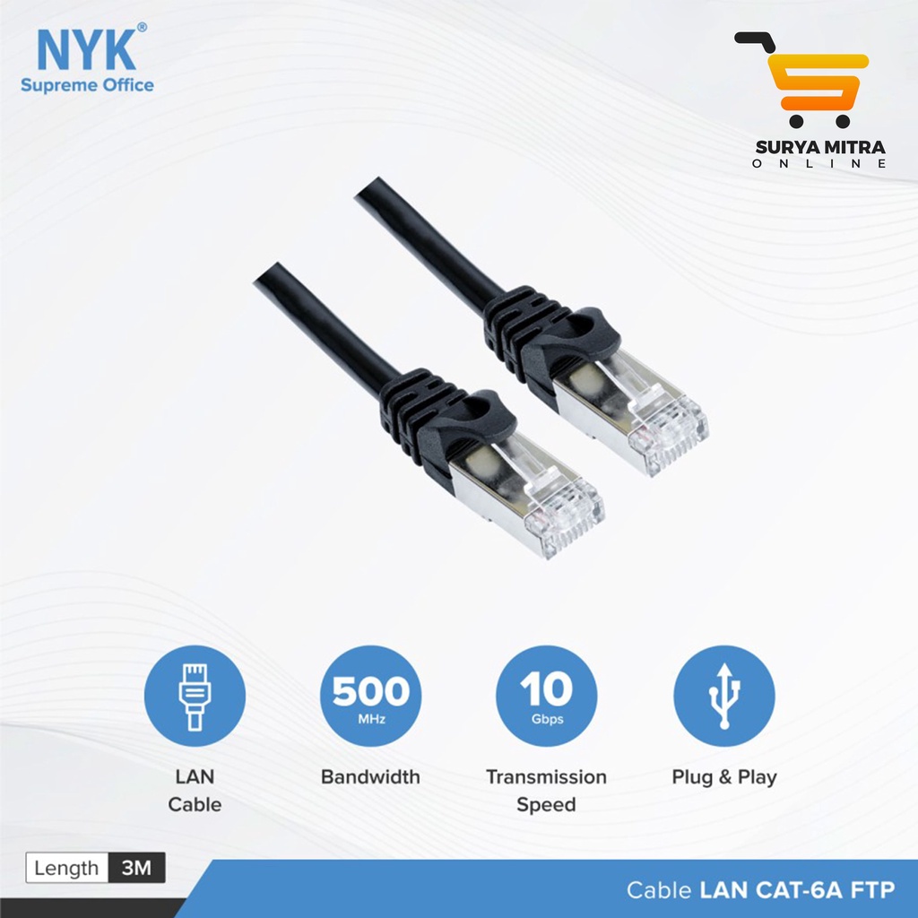 Kabel LAN NYK FTP Cat 6A (3 Meter)