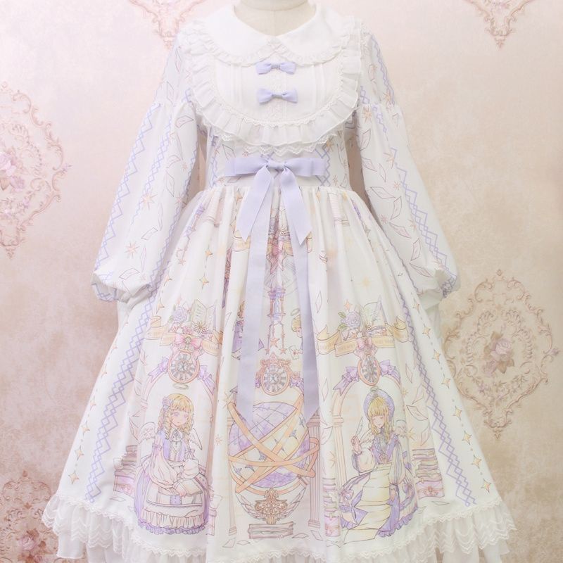 [MikanHiro Store] large size Lolita I original Lolita Angel Bing long-sleeved op dress daily