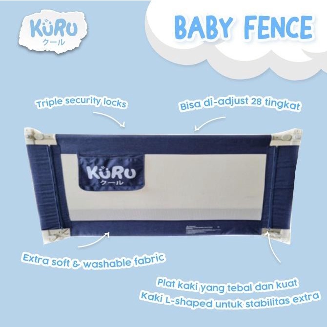 KURU Baby Bedrail 120 160 180 200cm Pagar Kasur Ranjang Bed Rail