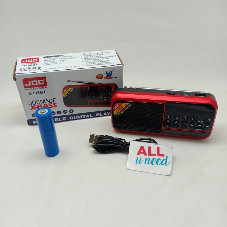 Radio FM Digital Portable Super Bass Bisa Play Murotal JOC 798