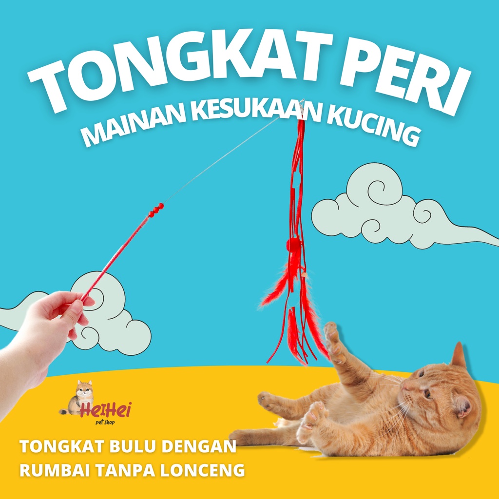Cat Stick Toys Interaktif Tongkat Peri Lonceng - Mainan Kucing Tongkat Kitten Adult Cat Anak Kucing
