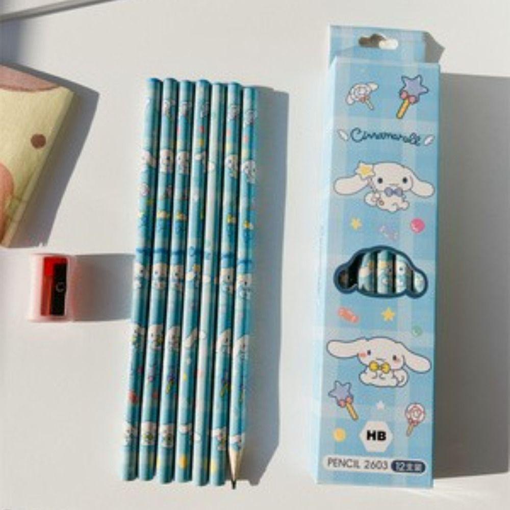 Quinton Student HB Pensil Lucu 12Pcs /Set Kuromi Perlengkapan Seni Untuk Hadiah Anak My Melody Perlengkapan Kantor Sekolah