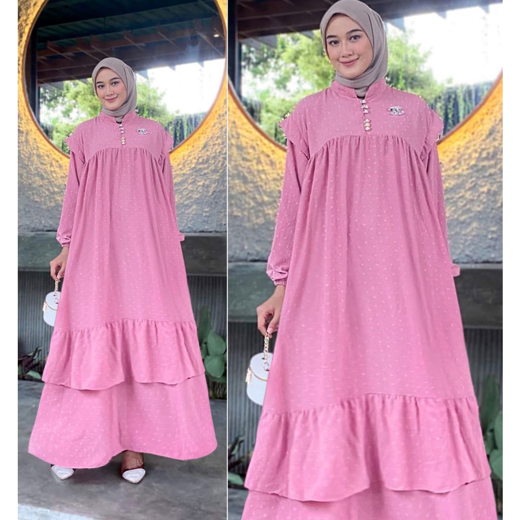 KALLA DRESS CRINCLE POMPOM PREMIUM