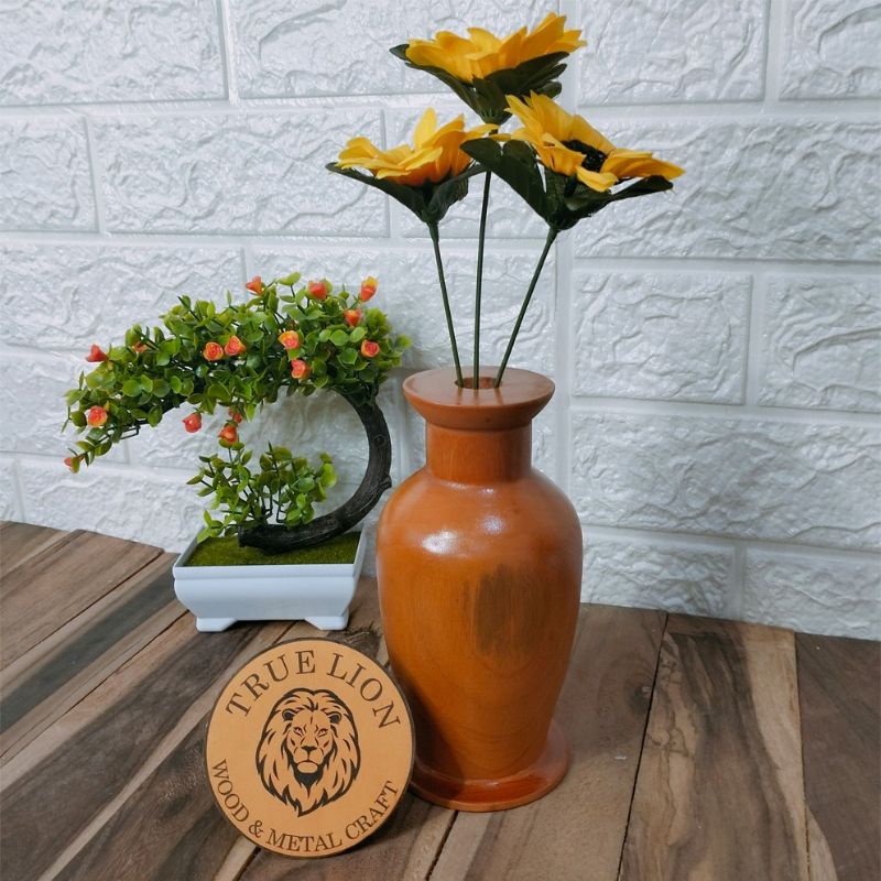 VAS BUNGA HIAS KAYU MAHONI / POT BUNGA HIAS