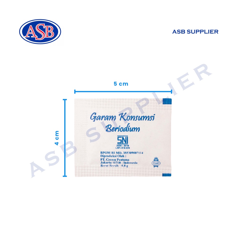 

Iodized Salt Sachet / Garam Beriodium Saset (250 Pcs)