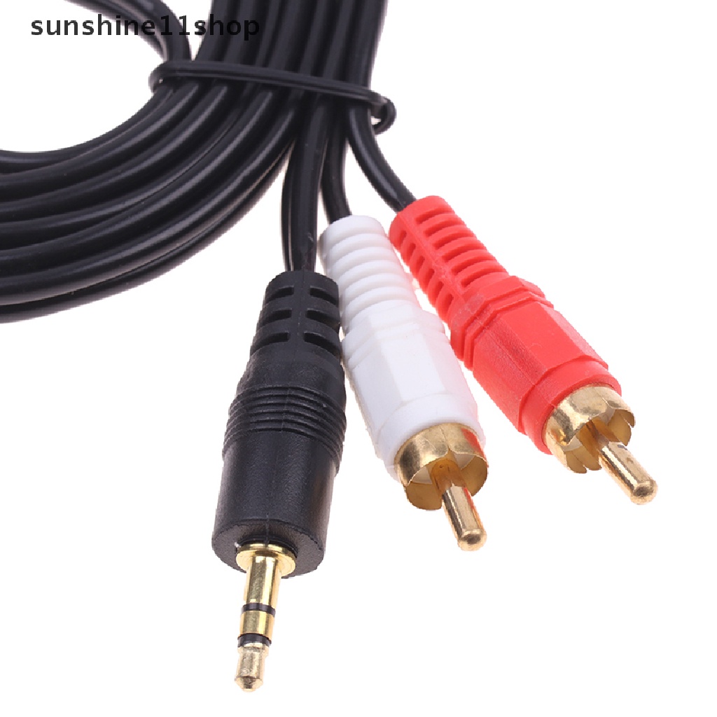 Sho Jack 3.5mm Aux to 2kabel RCA Audio Video 2RCA Cord Untuk PC DVD TV VCR Speaker N