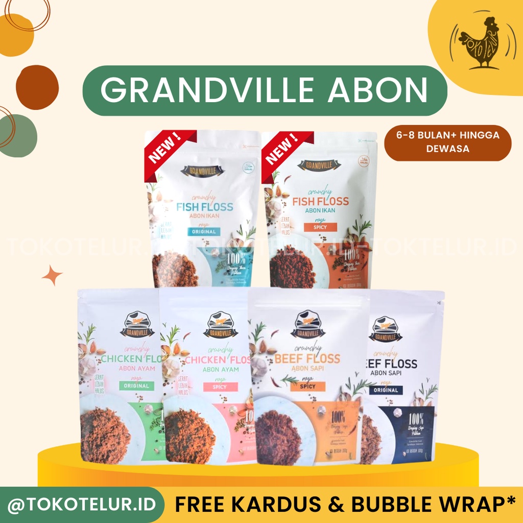 

Grandville - Abon Sapi Ayam dan Ikan ASLI Crunchy | Makanan Instan SNACK untuk Anak Bayi MPASI