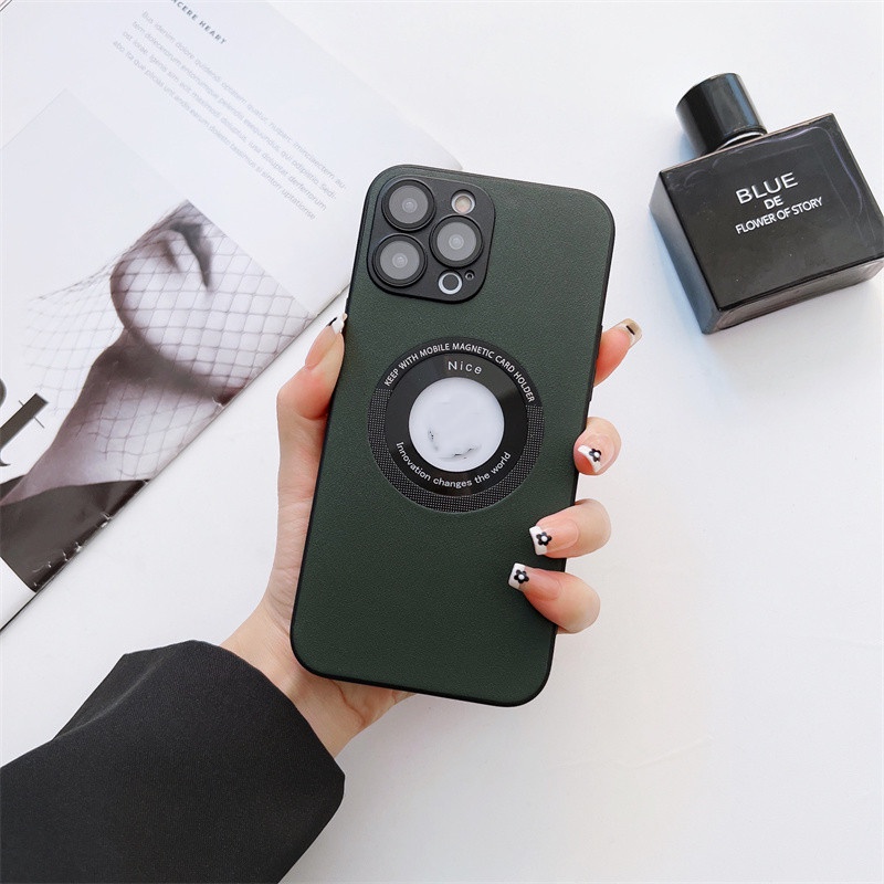 IPHONE Casing Ponsel Sederhana Dan Berkualitas Untuk Iphone14 13 12 11 Pro Max Plus Kulit Lensa Magnetik All-inclusive Jatuh Dan Shockproof Penutup Belakang