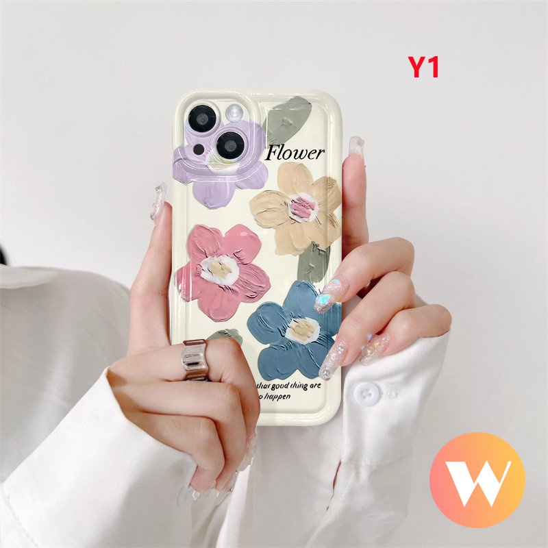 Airbag Shockproof Case Untuk Realme C35 C21Y C25Y C25 C25s C15 C11 2020 C33 C20A Realme 5s5 6i 5i C20 C3 C12 C11 2021 Fresh Art Flower Tulips Lembut TPU Lukisan Minyak Flowers Cover