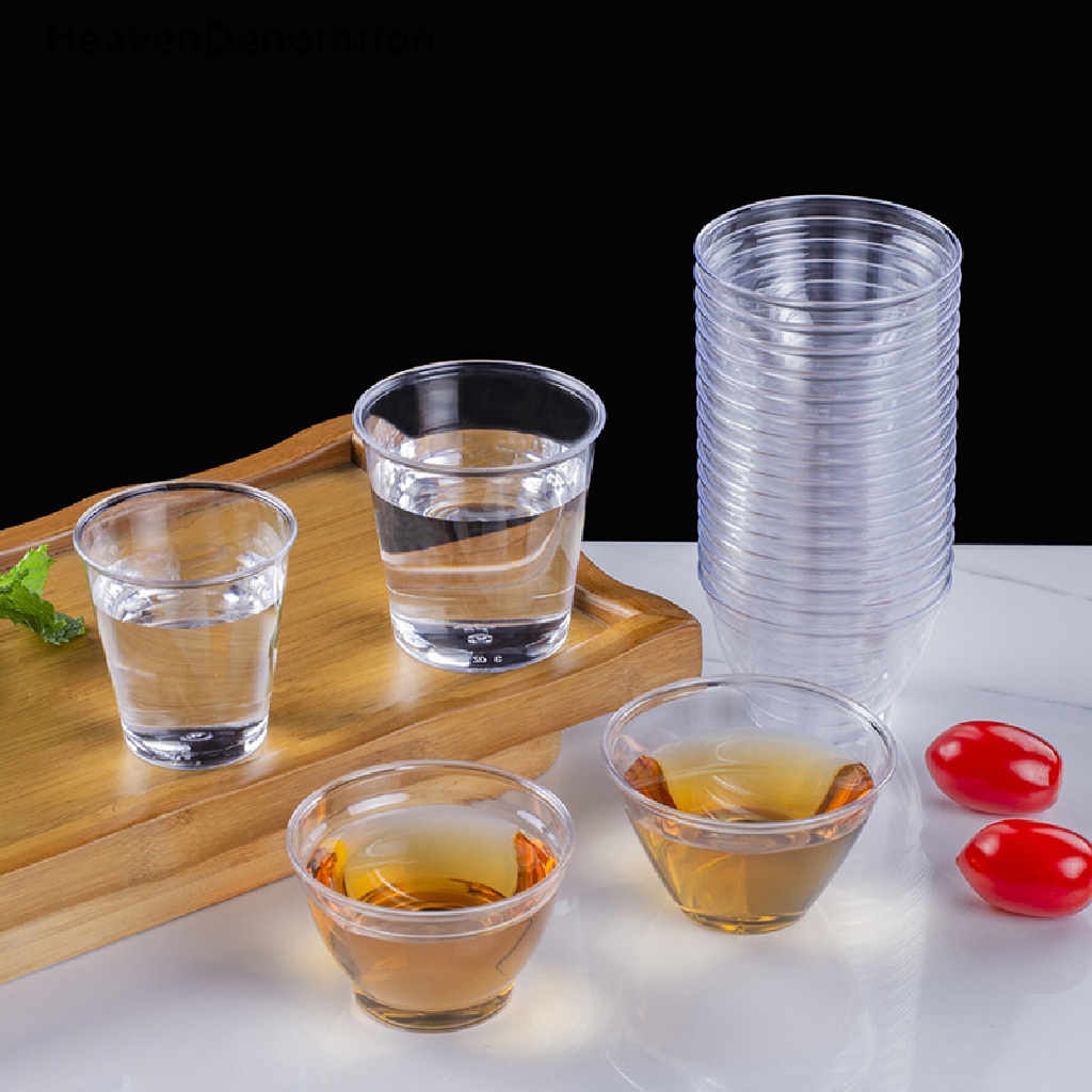 [HeavenDenotation] 30 / 36 / 50Pcs Mini Clear Plastic Shot Glasses Jelly Cup Plastique Tumblers HDV