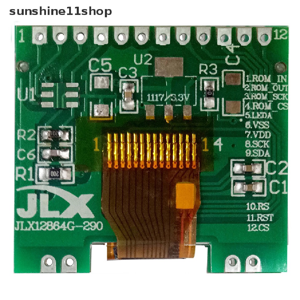 Sho 12864G-290-PN Modul LCD Dengan Font Cina LCD Display Screen Module Dot Matrix Screen SPI Interface N