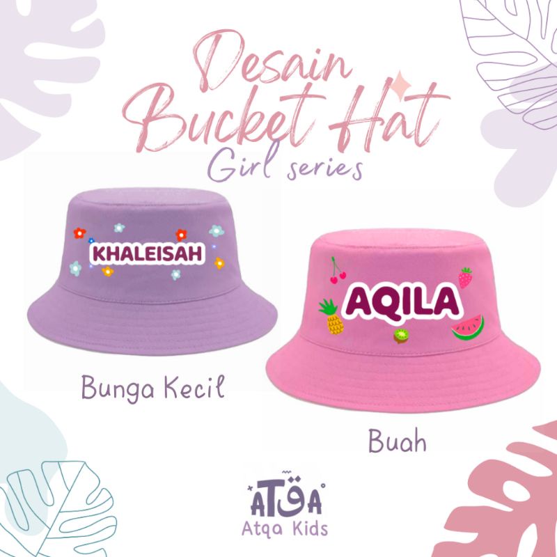 TOPI BUCKET ANAK SABLON / TOPI BUCKET ANAK CUSTOM/TOPI BUCKET PEREMPUAN