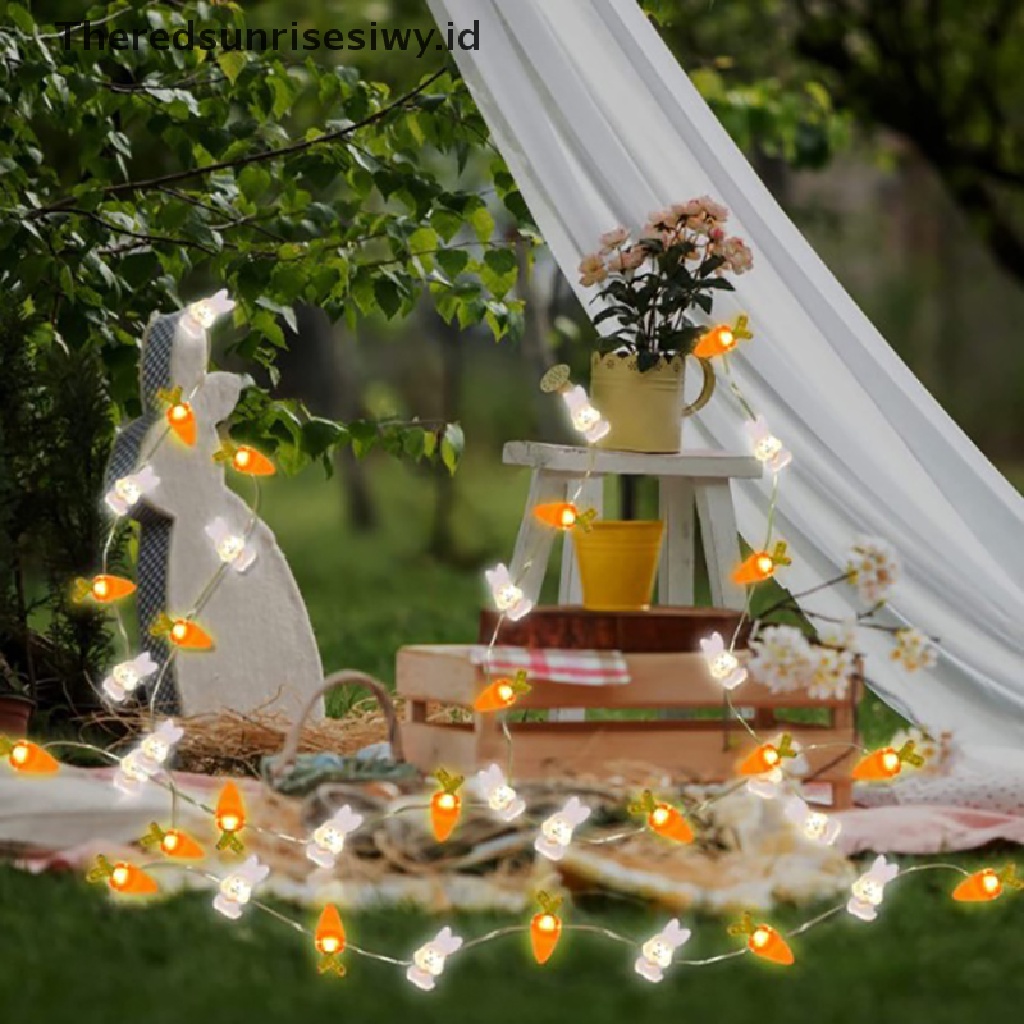 # Baju Lebaran # Lampu String Kelinci Easter LED Dekorasi Paskah Untuk Rumah Wortel Rabbit Light~