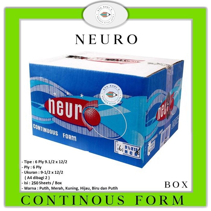 

NEURO - Continous Form K 6 Ply 91/2 x 12/2 - A4 Dibagi 2 - NCR - Box