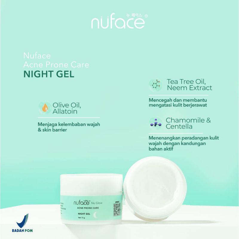 Nuface Nu Glow Acne Prone Care | Facial Wash Gel - Toner - Serum - Spot Gel - Day Cream - Night Gel