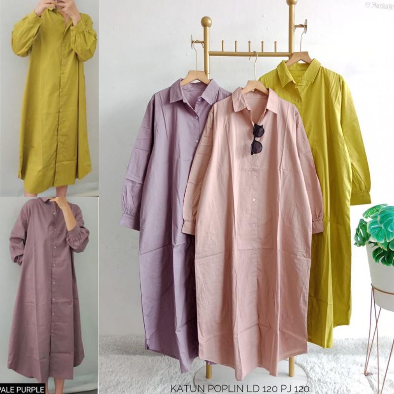 TUNIK KATUN POPLIN LD 120 / TUNIK WANITA / TUNIK KEKINIAN / OOTD HIJAB / FASHION MUSLIM