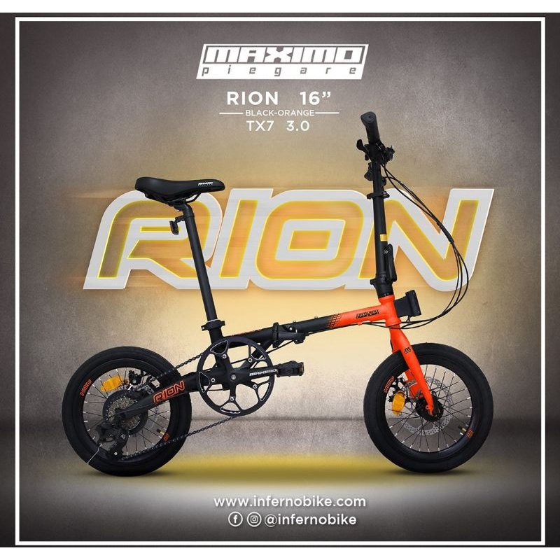 Sepeda Lipat MAXIMO Piegare 16 Inch RION BX8 3.0 RION Tx7 3.0 RION EX9 Hidrolik Rion Tx7 Rion EX9 Hi