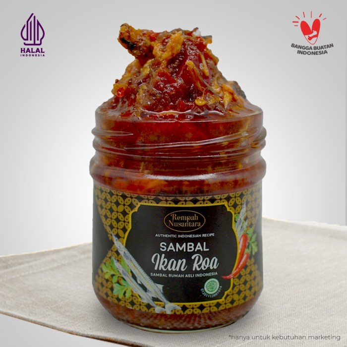 

Terlaris ✨ -REMPAH NUSANTARA SAMBAL IKAN ROA 3 BOTOL JAR X 120GR2.2.23