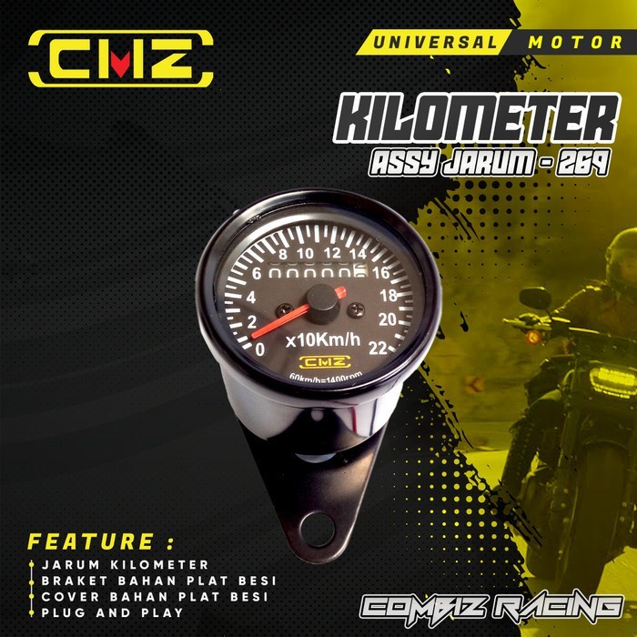 Speedometer Jarum Classic Motor – Model KM ASSY Analog Universal | Gaya Retro Klasik