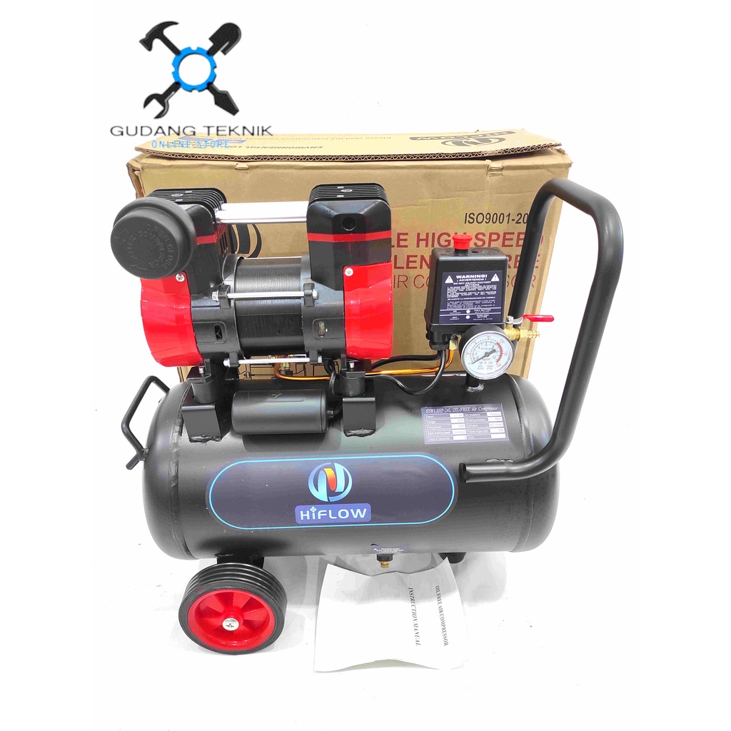 Kompresor Angin OILESS SYW1.3HP-24L HIFLOW / Air Compressor Udara Tanpa Oli SYW 1,3 HP 24 Liter HIFLOW