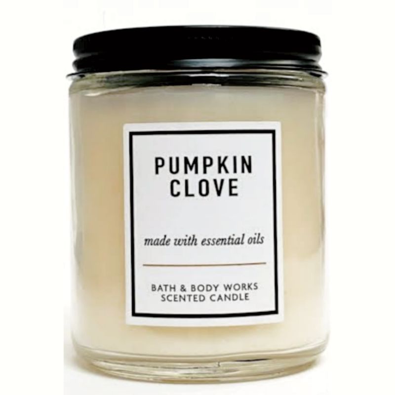 BATH AND BODY WORKS BBW PUMPKIN CLOVE SINGLE MEDIUM WICK CANDLE 198 G