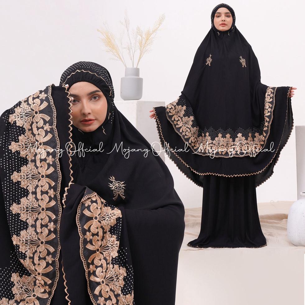 Paling Diminati Mukena Rayon Premium Anarkali Hitam Bordir Mewah