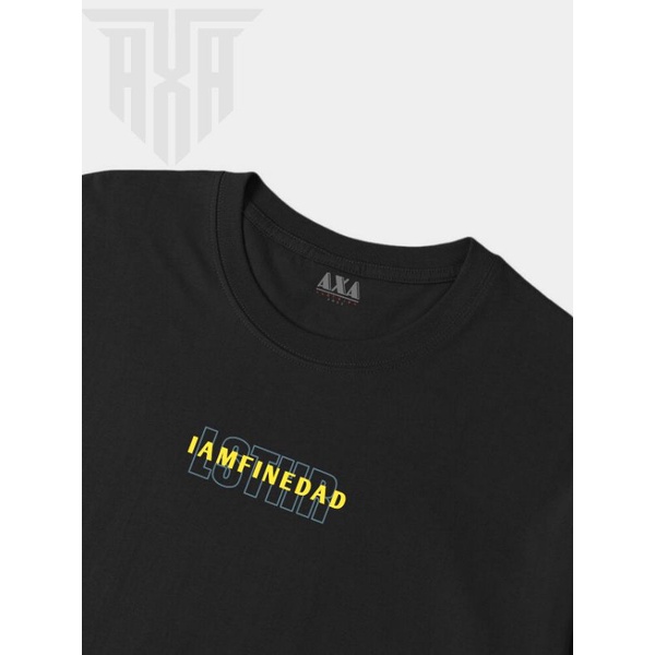 black T SHIRT I AM FINE LSTHR
