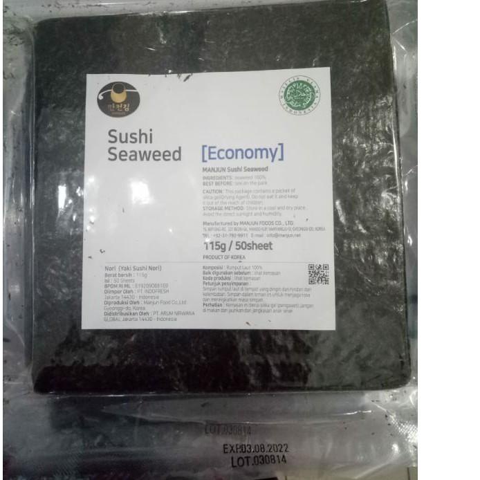 

♠ manjun yaki sushi nori rumput laut economy isi 50 sheets 115gr HALAL ♚