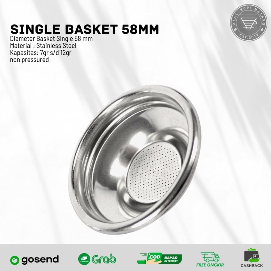 basket single portafilter 58mm