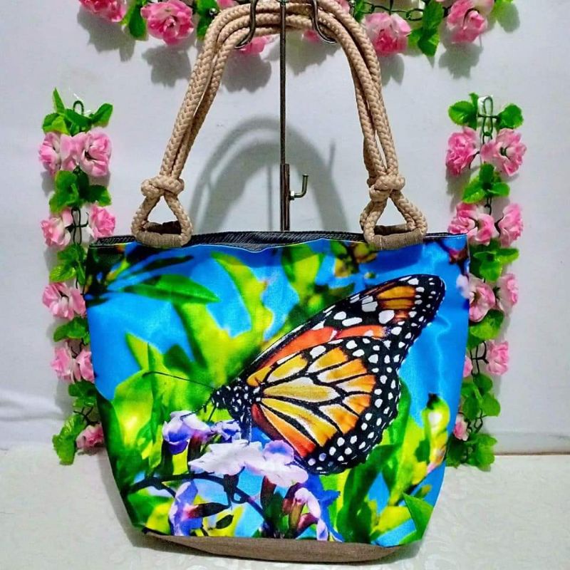 Totebag tas tote kupu-kupu tas wanita butterfly tas kuliyah tas sekolah tas ibu zellshop