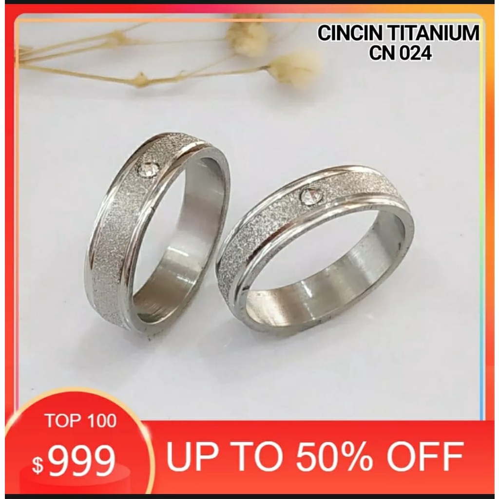 Cincin Couple Hitam Titanium Stainless Steel Pasir Mata 1 Dan Sisi Rata Polos Anti Karat Selamanya Ring Fashion Pria Wanita Gaul Metal Gaya Elegan Kasual