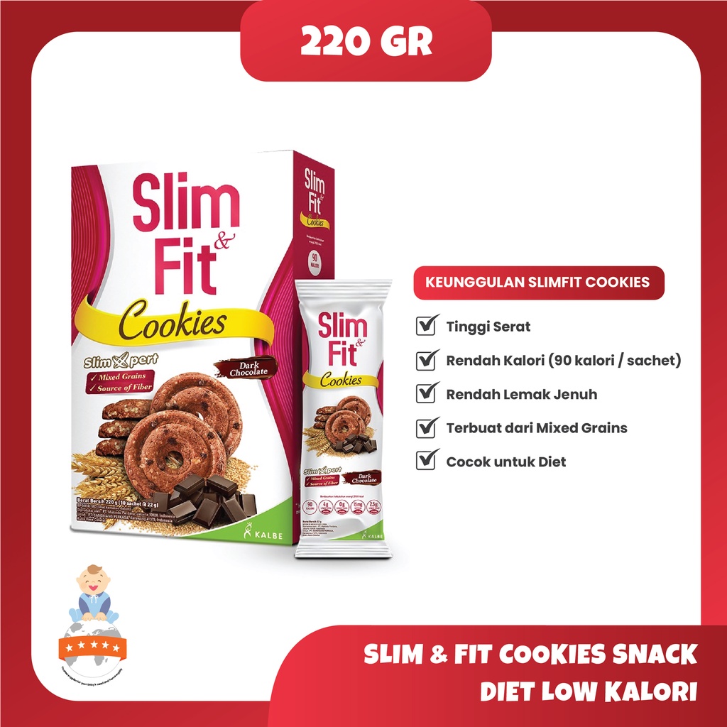 Slim &amp; FIt Cookies 220gr Snack Diet Low Calori