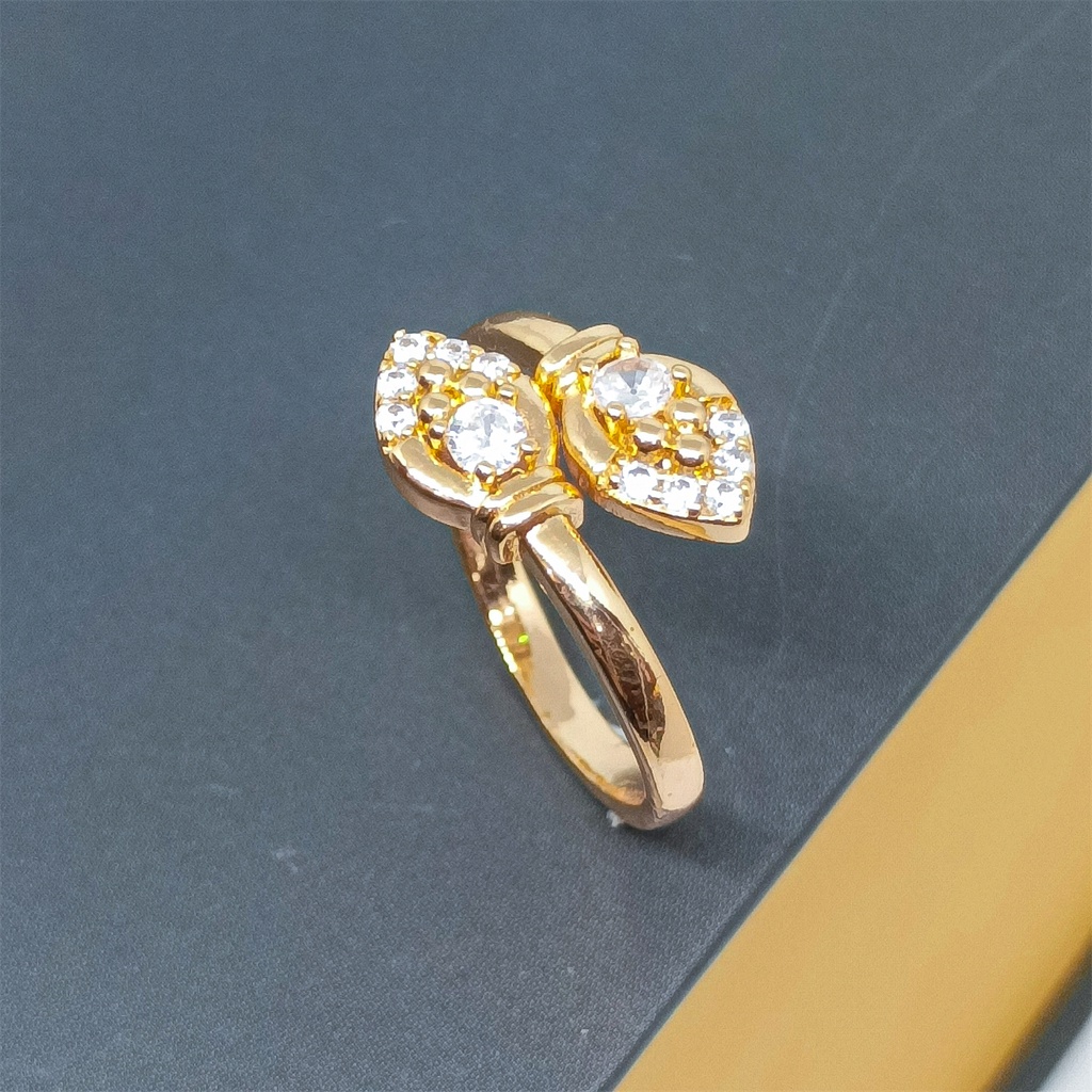 Cincin Titanium Wanita Emas Muda Anti Karat Asli Gold Emas Couple Dewasa Dan Luntur Logam Asesoris Jewelry